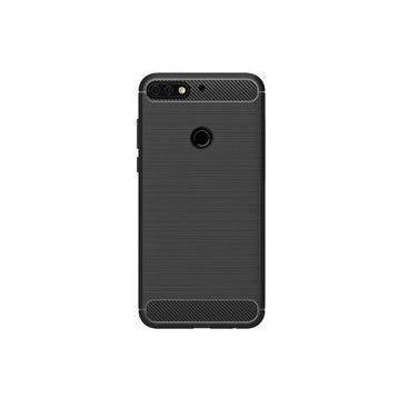 Microcase Huawei Y7 Pro 2018 Brushed Carbon Fiber Silikon Kılıf