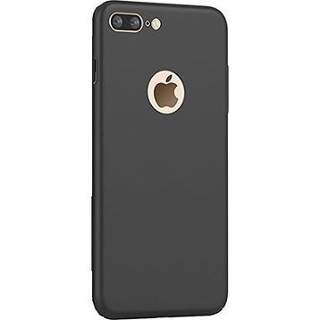 Microcase iPhone 8 Premium Matte Silikon TPU Tempered Cam + Siyah Kılıf