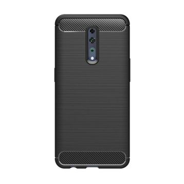 Microcase Oppo Reno Brushed Carbon Fiber Siyah Silikon Kılıf