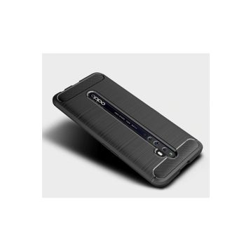 Microcase Oppo Reno Brushed Carbon Fiber Siyah Silikon Kılıf