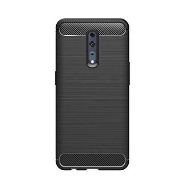 Microcase Oppo Reno Brushed Carbon Fiber Siyah Silikon Kılıf