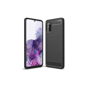 Microcase Samsung Galaxy A20 Brushed Carbon Fiber Siyah Silikon Kılıf