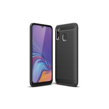 Microcase Samsung Galaxy A30 Brushed Carbon Fiber Silikon Siyah Kılıf