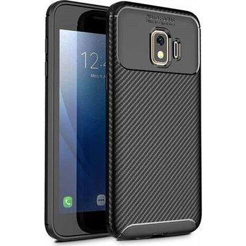 Microcase Samsung Galaxy J2 Core Maxy Serisi Carbon Fiber TPU Siyah Silikon Kılıf