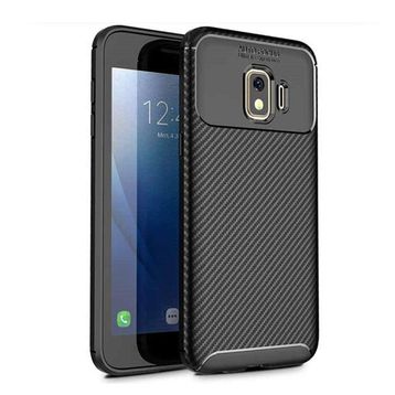 Microcase Samsung Galaxy J2 Core Maxy Serisi Carbon Fiber TPU Siyah Silikon Kılıf