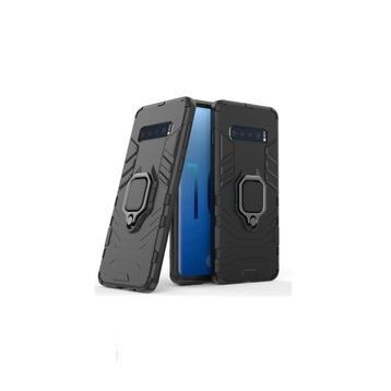 Microcase Samsung Galaxy S10 Batman Serisi Yüzük Standlı Armor Siyah Kılıf
