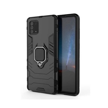 Microcase Samsung Galaxy S10 Batman Serisi Yüzük Standlı Armor Siyah Kılıf
