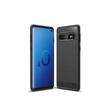 Microcase Samsung Galaxy S10 Brushed Carbon Fiber Silikon Kılıf