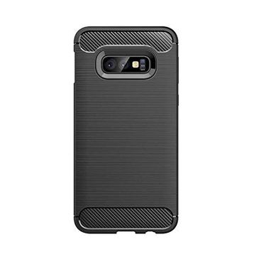 Microcase Samsung Galaxy S10E Brushed Carbon Fiber Silikon Kılıf