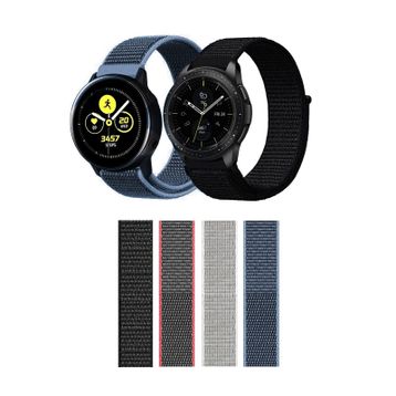 Microcase Samsung Galaxy Watch 3 41 mm KY17 Gri Cırtlı Kumaş Kordon Kayış