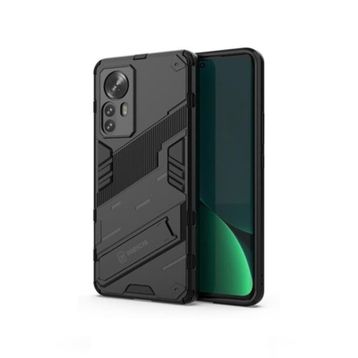 Microcase Xiaomi Mi 12 Pro Matrix Serisi Armor Stand Siyah Kılıf