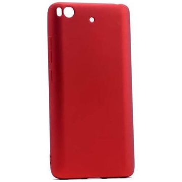 Microcase Xiaomi Mi 5S Premium Mat Silikon Tempered Cam + Kırmızı Kılıf