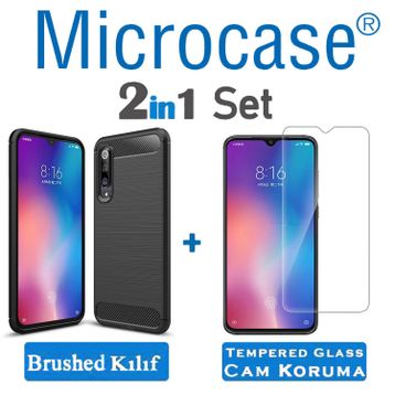 Microcase Xiaomi Mi 9 Brushed Carbon Fiber Silikon Kılıf