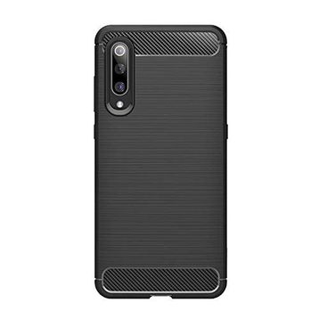 Microcase Xiaomi Mi 9 Explorer Brushed Carbon Fiber Silikon Siyah Kılıf