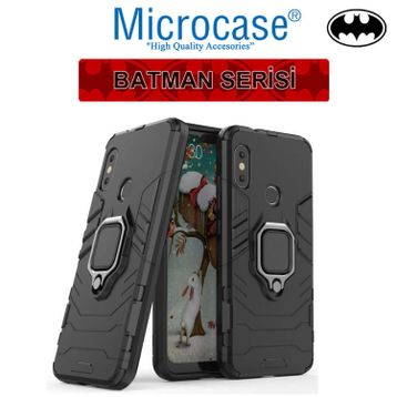 Microcase Xiaomi Mi A2 Lite Redmi 6 Pro Batman Serisi Yüzük Standlı Armor Kılıf
