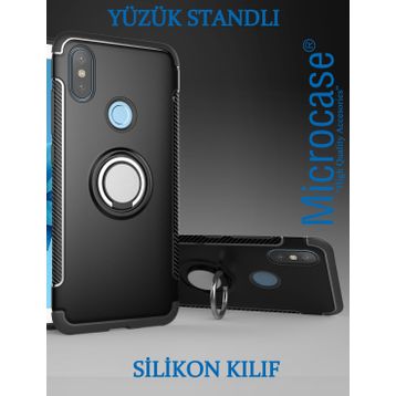 Microcase Xiaomi Mi A2 Lite Yüzük Standlı Armor Silikon Kılıf