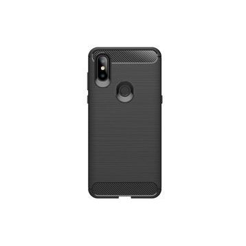 Microcase Xiaomi Mi Mix 3 Brushed Carbon Fiber Silikon TPU Siyah Kılıf