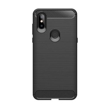 Microcase Xiaomi Mi Mix 3 Brushed Carbon Fiber Silikon TPU Siyah Kılıf