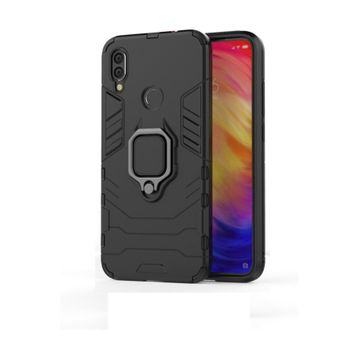 Microcase Xiaomi Redmi 7 Batman Serisi Yüzük Standlı Armor Siyah Kılıf