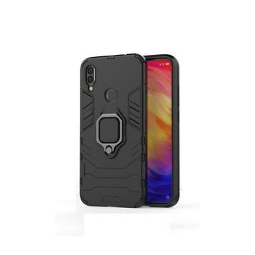 Microcase Xiaomi Redmi 7 Batman Serisi Yüzük Standlı Armor Siyah Kılıf