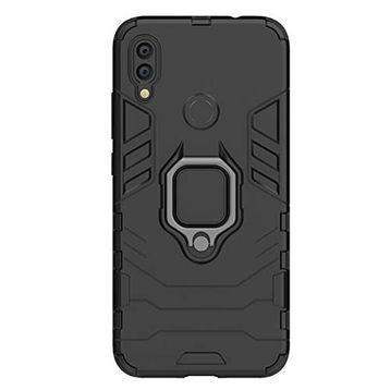 Microcase Xiaomi Redmi 7 Batman Serisi Yüzük Standlı Armor Siyah Kılıf