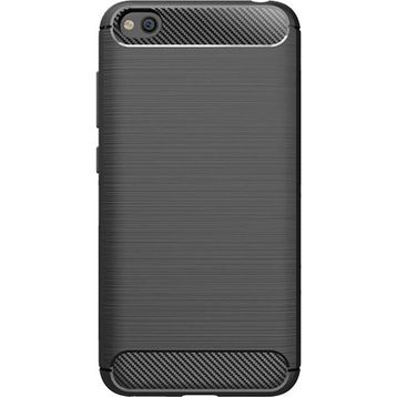 Microcase Xiaomi Redmi Go Brushed Carbon Fiber TPU Siyah Silikon Kılıf