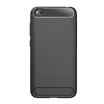 Microcase Xiaomi Redmi Go Brushed Carbon Fiber TPU Siyah Silikon Kılıf