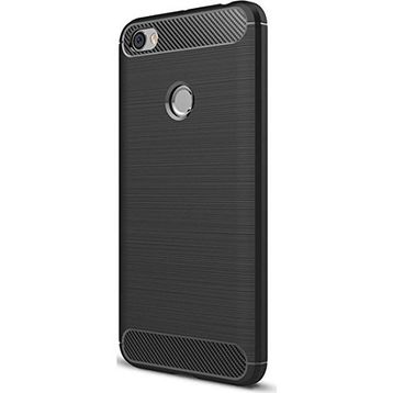 Microcase Xiaomi Redmi Note 5A Prime Brushed Carbon Fiber Silikon Tempered Cam + Kılıf