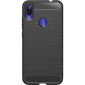 Microcase Xiaomi Redmi Note 7S Brushed Carbon Fiber TPU Siyah Silikon Kılıf