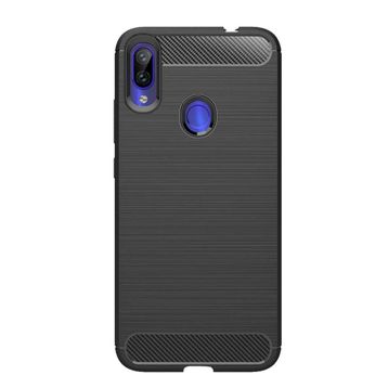 Microcase Xiaomi Redmi Note 7S Brushed Carbon Fiber TPU Siyah Silikon Kılıf