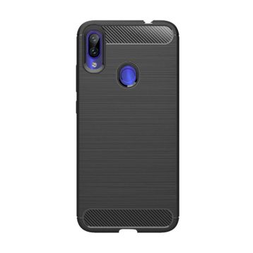 Microcase Xiaomi Redmi Note 7S Brushed Carbon Fiber TPU Siyah Silikon Kılıf