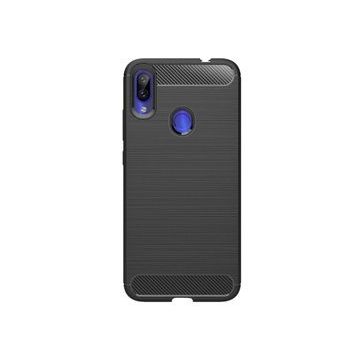 Microcase Xiaomi Redmi Note 7S Brushed Carbon Fiber TPU Siyah Silikon Kılıf