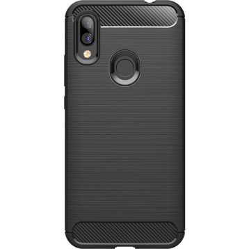 Microcase Xiaomi Redmi Y3 Brushed Carbon Fiber Siyah Silikon Kılıf