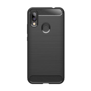 Microcase Xiaomi Redmi Y3 Brushed Carbon Fiber Siyah Silikon Kılıf