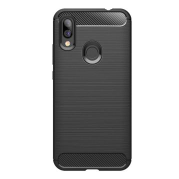 Microcase Xiaomi Redmi Y3 Brushed Carbon Fiber Siyah Silikon Kılıf