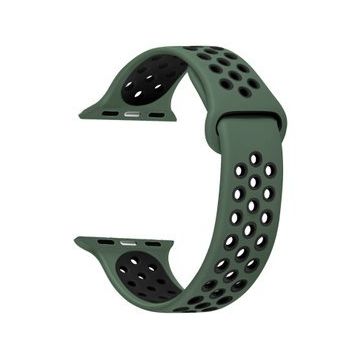 Microsonic 25981 Apple Watch Series 2 38 mm Yeşil Siyah Yeşil Rainbow Sport Band Kordon