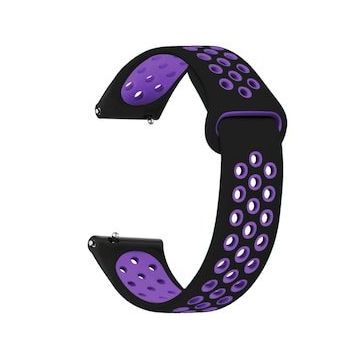 Microsonic Amazfit GTR 2E 47 mm Rainbow Gently Band Siyah Mor Kordon