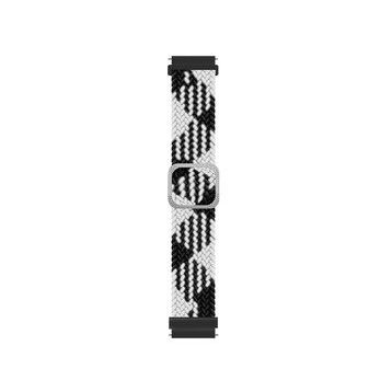 Microsonic Amazfit GTR 3 Braided Loop Band Siyah Beyaz Kordon