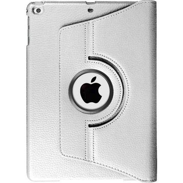 Microsonic Apple iPad 9.7 2018 A1893-A1954 360 Dönerli Stand Deri Gümüş Kılıf