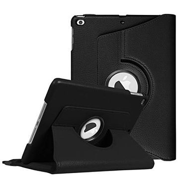 Microsonic Apple Ipad 9.7 2018 Siyah 360 Dönerli Stand Deri Kılıf