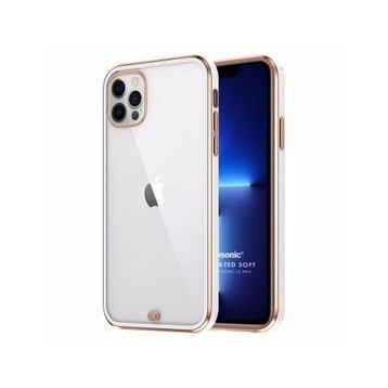 Microsonic Apple iPhone 13 Pro Laser Plated Soft Beyaz Cep Telefonu Kılıfı