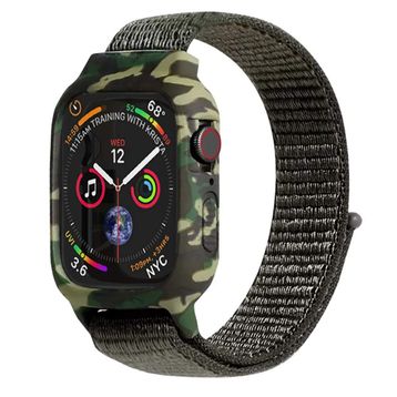 Microsonic Apple Watch Series 4 40 mm Camouflage Armor Pro Koyu Yeşil Kordon