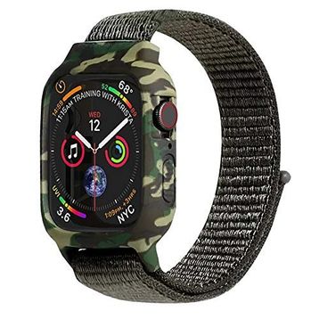 Microsonic Apple Watch Series 4 40 mm Camouflage Armor Pro Koyu Yeşil Kordon