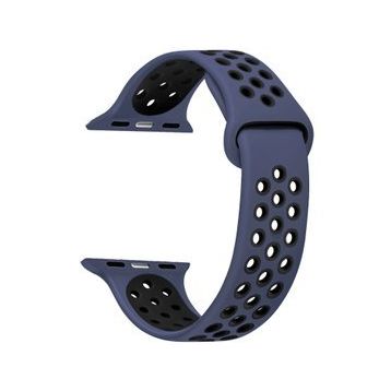 Microsonic Apple Watch Series 4 40 mm Lacivert Siyah Rainbow Sport Band Kordon