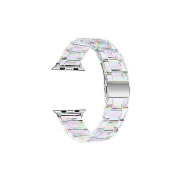 Microsonic Apple Watch Series 6 40 mm Stainless Transparent Clear Çok Renkli Kordon