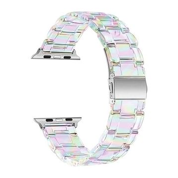 Microsonic Apple Watch Series 6 40 mm Stainless Transparent Clear Çok Renkli Kordon