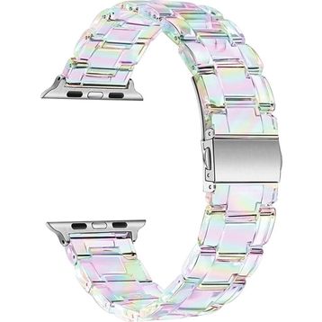 Microsonic Apple Watch Series 6 40 mm Stainless Transparent Clear Çok Renkli Kordon