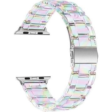 Microsonic Apple Watch Series 6 40 mm Stainless Transparent Clear Çok Renkli Kordon