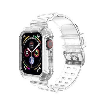 Microsonic Apple Watch Series 8 45 mm Şeffaf Transparent Clear Band Kordon