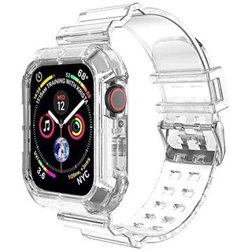 Microsonic Apple Watch Series 8 45 mm Şeffaf Transparent Clear Band Kordon